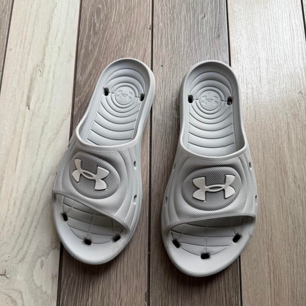 Under Armour Ignite Marbella Gray Slides Men’s Size 5